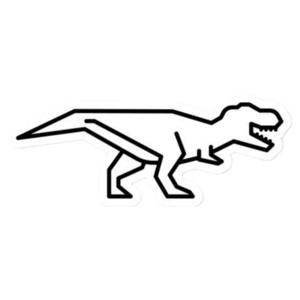 t-rex, tyrannosaurus rex, dinosaur, black, white, sticker